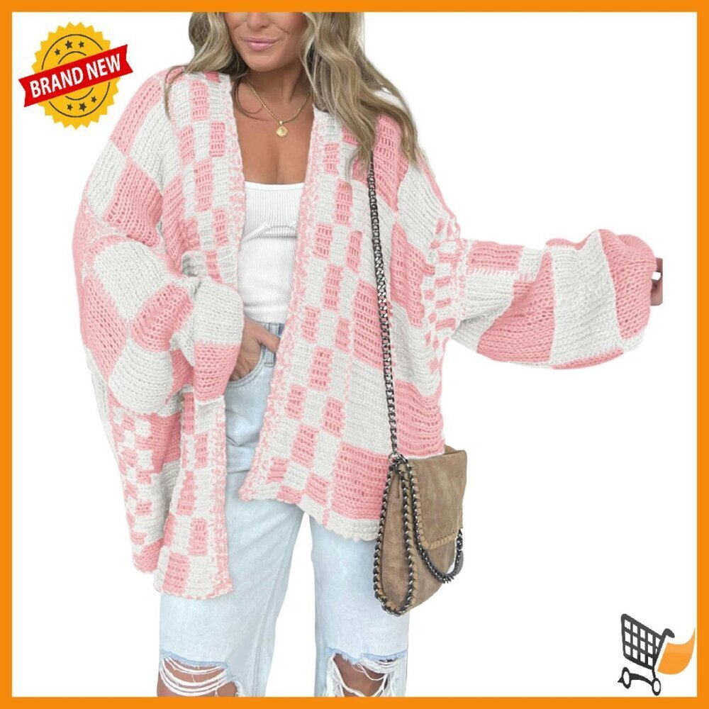 Chunky Knit Open Front Cardigan Sweater Women's Long Sleeve Cozy Fall